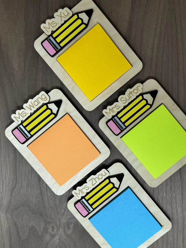 Personlized Teacher Post it Note Holder